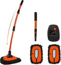 Car Wash Brush, 43" Extendable Car Wash Brush Mop with Long Handle, 15 Degree Curved Soft Car Cleaning Brush Kit with Extra Microfiber Brushes Head for Truck SUV Cleaning, Orange