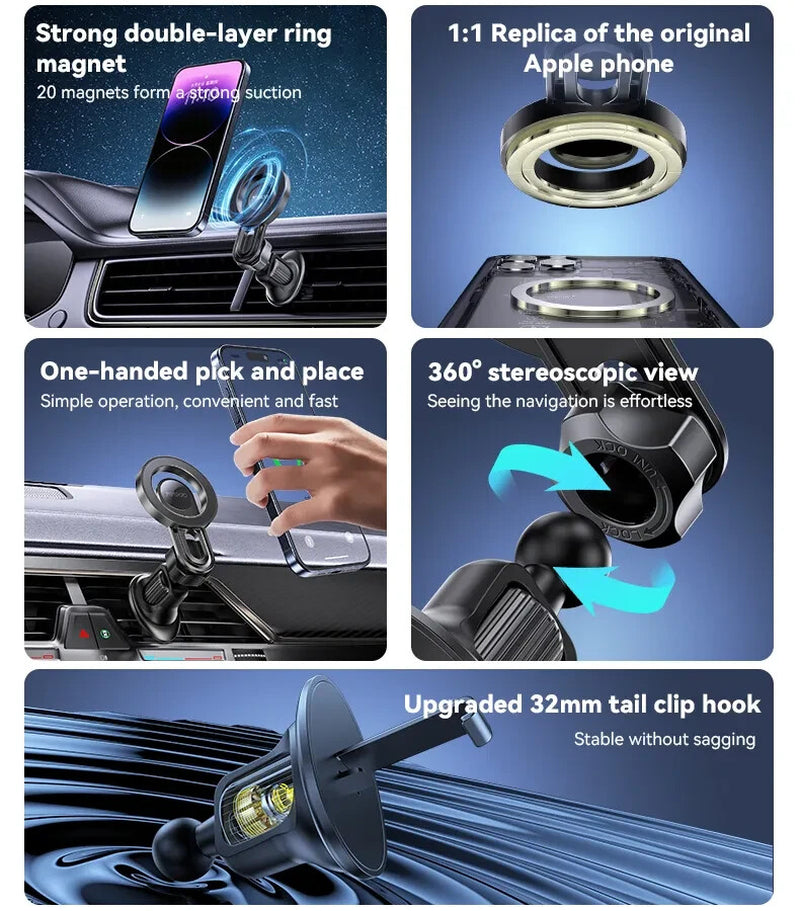 Magnetic Phone Holder Car Air Vent Mount 360 Rotataion for Magsafe