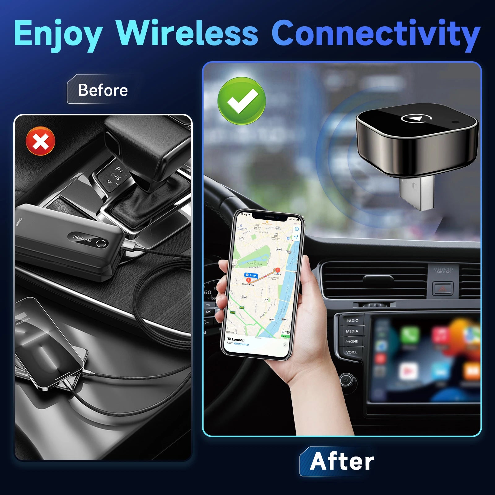 2 in 1 Wireless Carplay Adapter